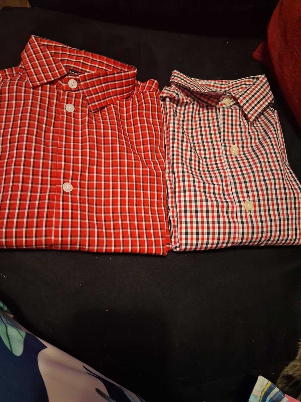 Red and Red-White Plaid Button-Up Shirts - Classic Check